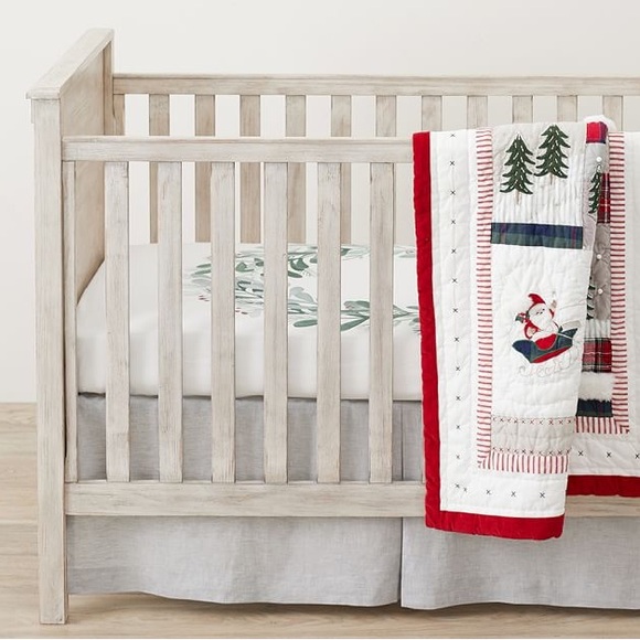 Pottery Barn Kids Picture Perfect Holiday Organic Crib Fitted Sheet - Picture 2 of 6